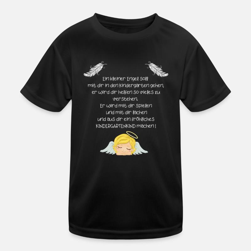 Kinder Spruch Kindergarten mit Engel Kindergrippe Kinder Funktions-T-Shirt