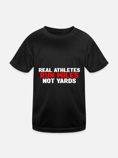 Real Athletes Run Miles Not Yards 4 - Kinder Funktions-T-Shirt - Schwarz - Vorne