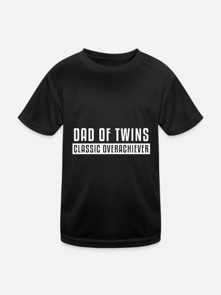 Dad Of Twins Gift T Shirt Classic Overachiever - Kids Functional T-Shirt - black - Front