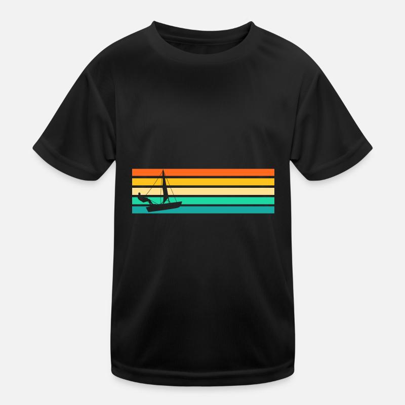 Segelboot Retro Segler Segeln Kinder Funktions-T-Shirt