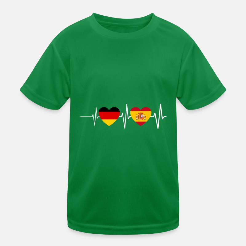 Spanier Deutschland Spanierin Spanischer Herzschla Kinder Funktions-T-Shirt