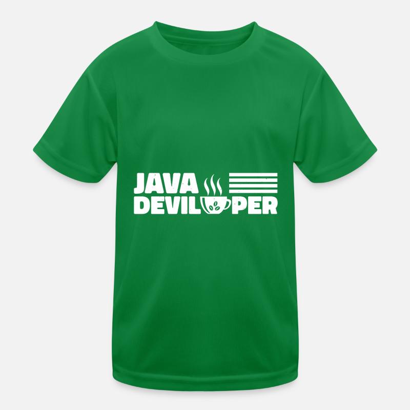 Java Developer with Coffee Kids Functional T-Shirt