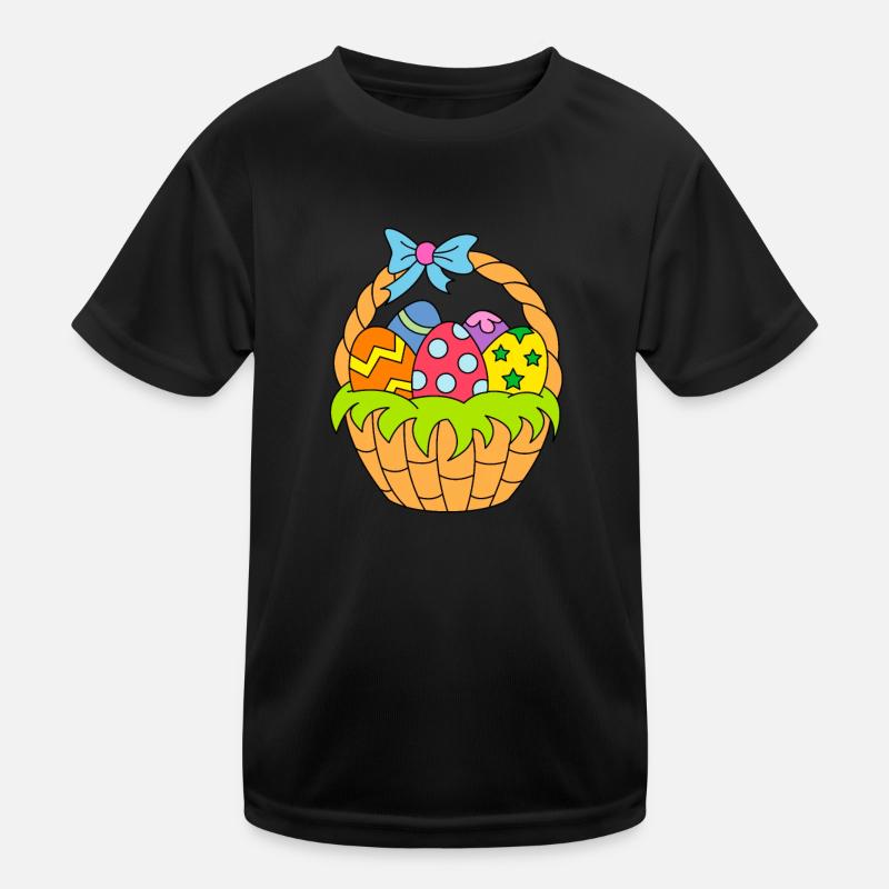 Easter basket and easter eggs Kids Functional T-Shirt