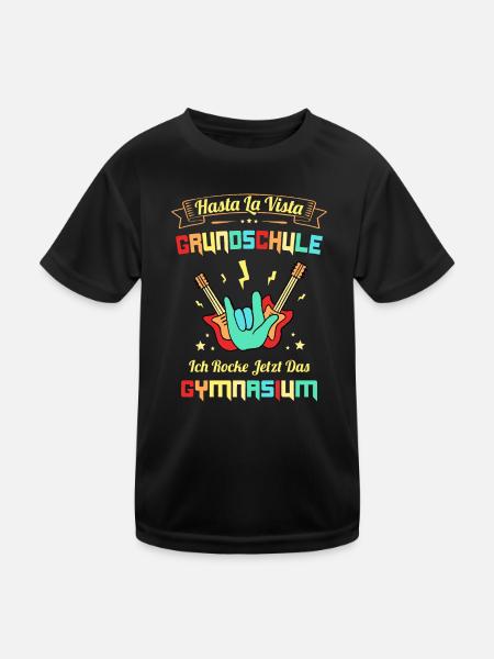 5. Klasse Gymnasium Hasta La Vista Grundschule - Kinder Funktions-T-Shirt - Schwarz - Vorne