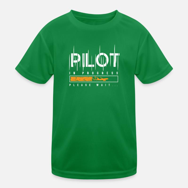 Pilot Captain Pilot Glider Kids Functional T-Shirt