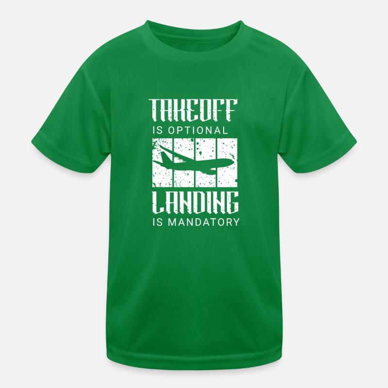 Pilot Captain Pilot Glider Kids Functional T-Shirt