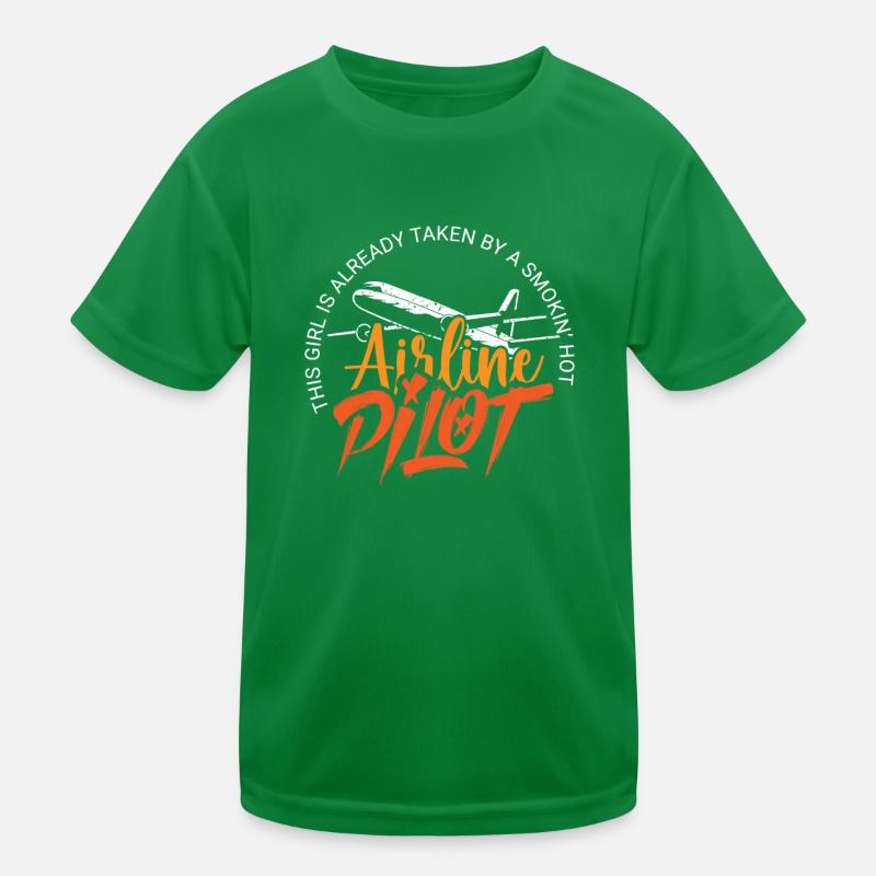 Pilot Captain Pilot Glider Kids Functional T-Shirt