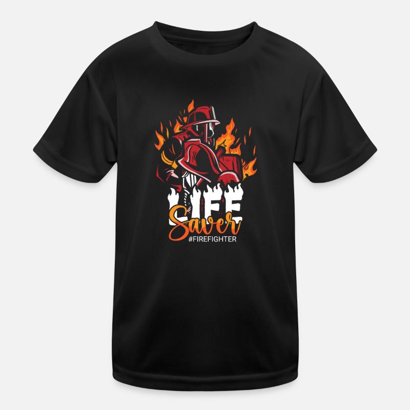 Pompier présent Pompier Papa Sirène d’urgence T-shirt sport Enfant