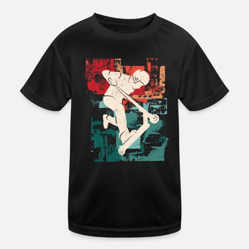 Stunt Scooter Tricks Vintage Tretroller Kinder Funktions-T-Shirt