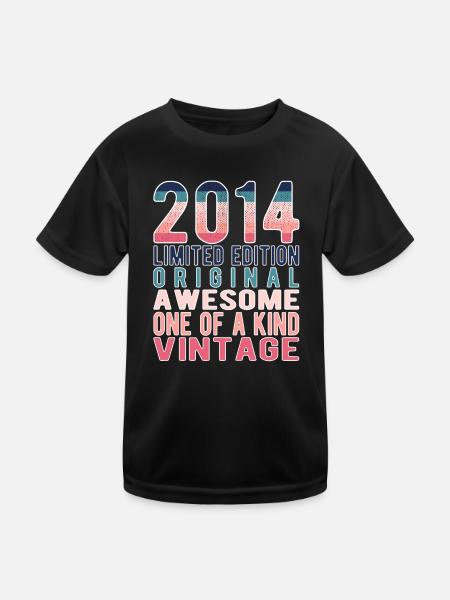 Limited Edition Since 2014 Birthday Vintage 2014 - Kids Functional T-Shirt - black - Front