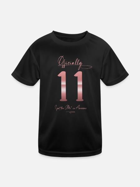Cadeau officiel pour l’anniversaire de 11 ans de la fille - T-shirt sport Enfant - noir - Devant