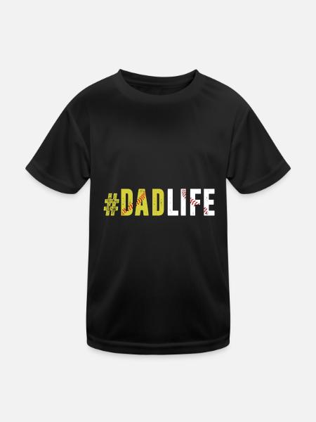 Dad Life Softball Daddy Baseball Sports Lover - Kids Functional T-Shirt - black - Front