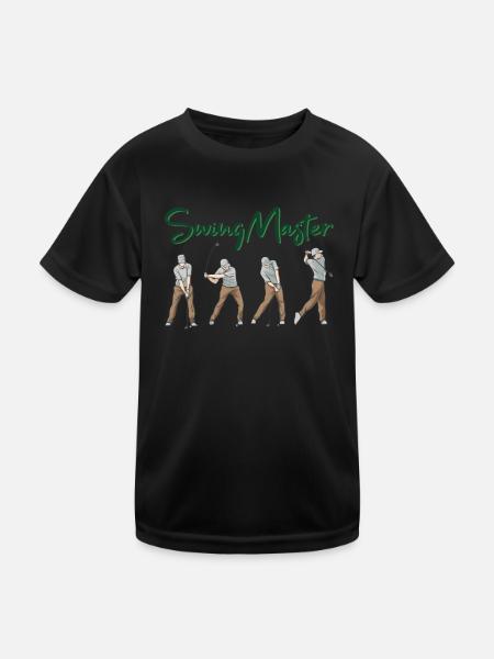 Swingmaster Golf Golf Ball Driving Range Golf Club - Kinder Funktions-T-Shirt - Schwarz - Vorne