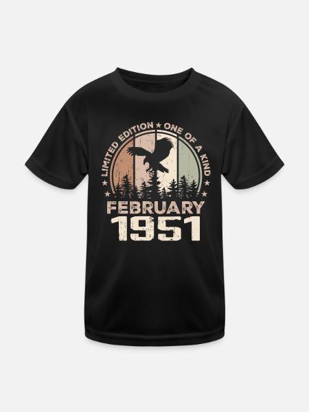 Incomparable depuis février 1951, 73e Anniversaire - T-shirt sport Enfant - noir - Devant
