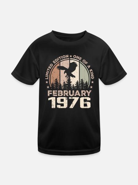 Incomparable depuis février 1976, 48e Anniversaire - T-shirt sport Enfant - noir - Devant