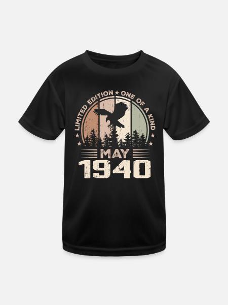 Incomparable since May 1940, 84th Anniversary - Kids Functional T-Shirt - black - Front