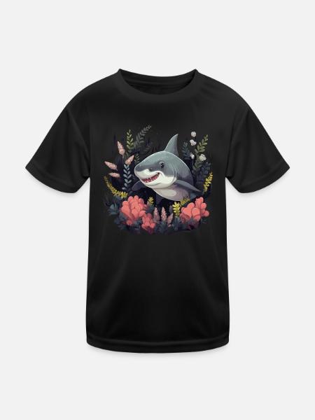 Bébé Requin blanc 2 - T-shirt sport Enfant - noir - Devant