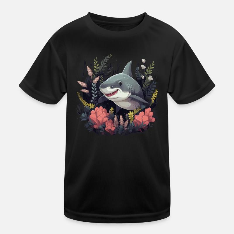 Bébé Requin blanc 2 - T-shirt sport Enfant - noir
