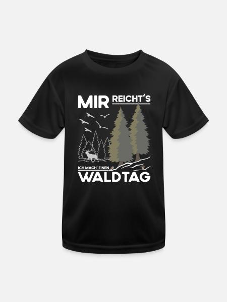Waldtag - Kinder Funktions-T-Shirt - Schwarz - Vorne