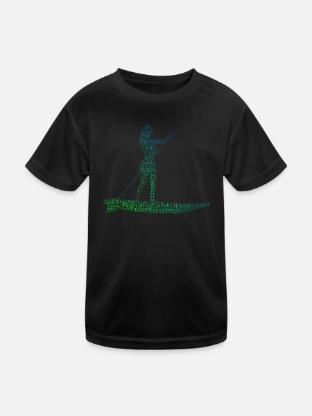 Standup Paddling Standup Paddle Men Women - Kids Functional T-Shirt - black - Front