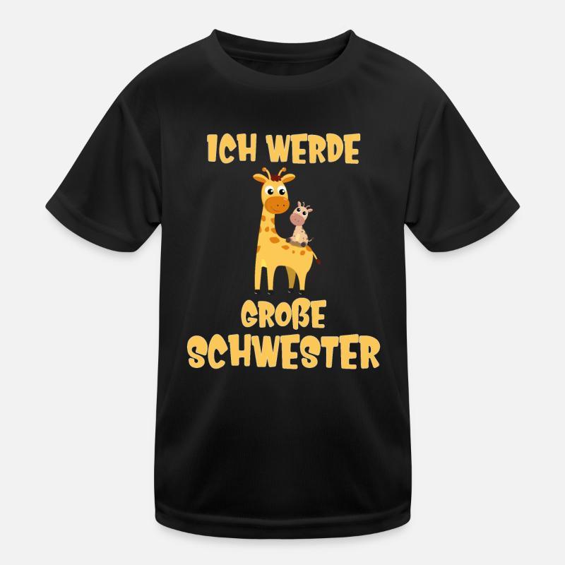 Ich werde große Schwester Giraffe Kinder Funktions-T-Shirt