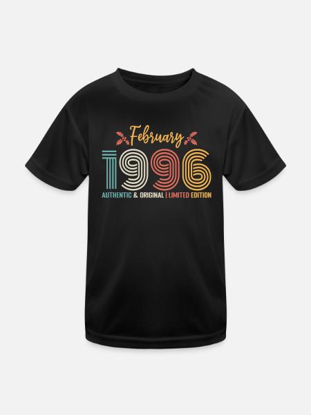 Février 1996 anniversaire Février 1996 rétro - T-shirt sport Enfant - noir - Devant