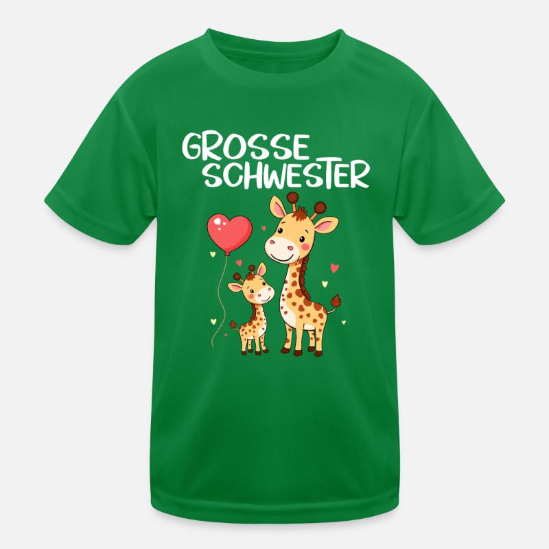 Stolze grosse Schwester Giraffe Geschenk Geburt Kinder Funktions-T-Shirt