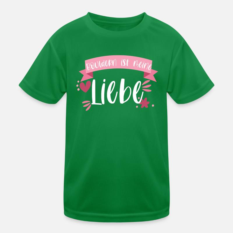 Klettern Bouldern Boulderin Berge Geschenk Kinder Funktions-T-Shirt