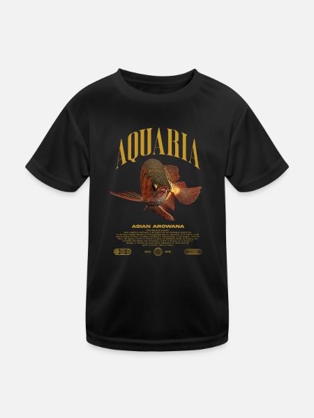 Asian Arowana Monster Fish Keeper Streetwear - Kids Functional T-Shirt - black - Front