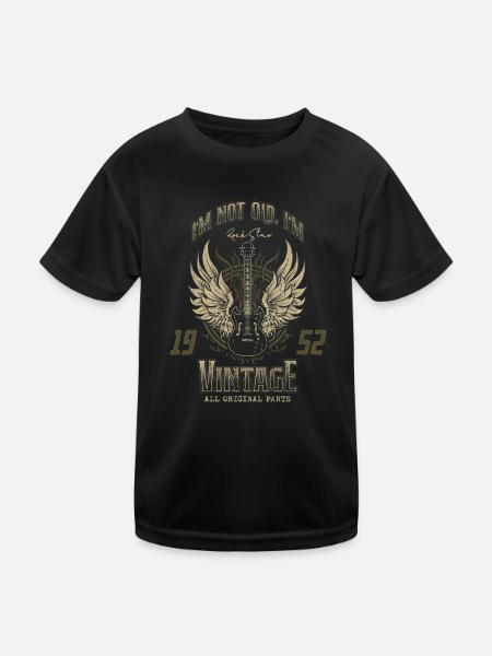 Ich bin nicht alt, ich bin Vintage Retro 1952 Gitarrist - Kinder Funktions-T-Shirt - Schwarz - Vorne