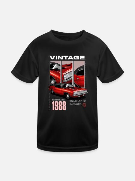 Je ne suis pas vieux, je suis une voiture classique vintage née en 1988 - T-shirt sport Enfant - noir - Devant