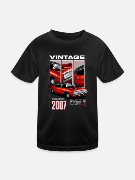 Ich bin nicht alt, ich bin ein Oldtimer, Jahrgang 2007 - Kinder Funktions-T-Shirt - Schwarz - Vorne