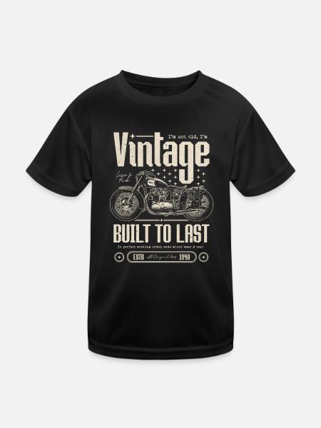 Vintage Motorcycle Bikers Motorbike Birthday 1940 - Kids Functional T-Shirt - black - Front