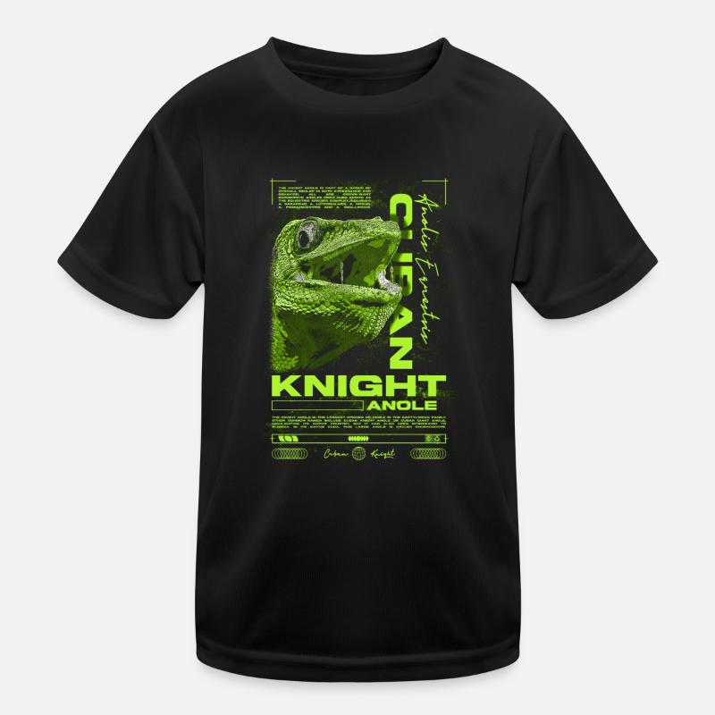 Chevalier cubain Anole Gardien de reptiles Lézard T-shirt sport Enfant