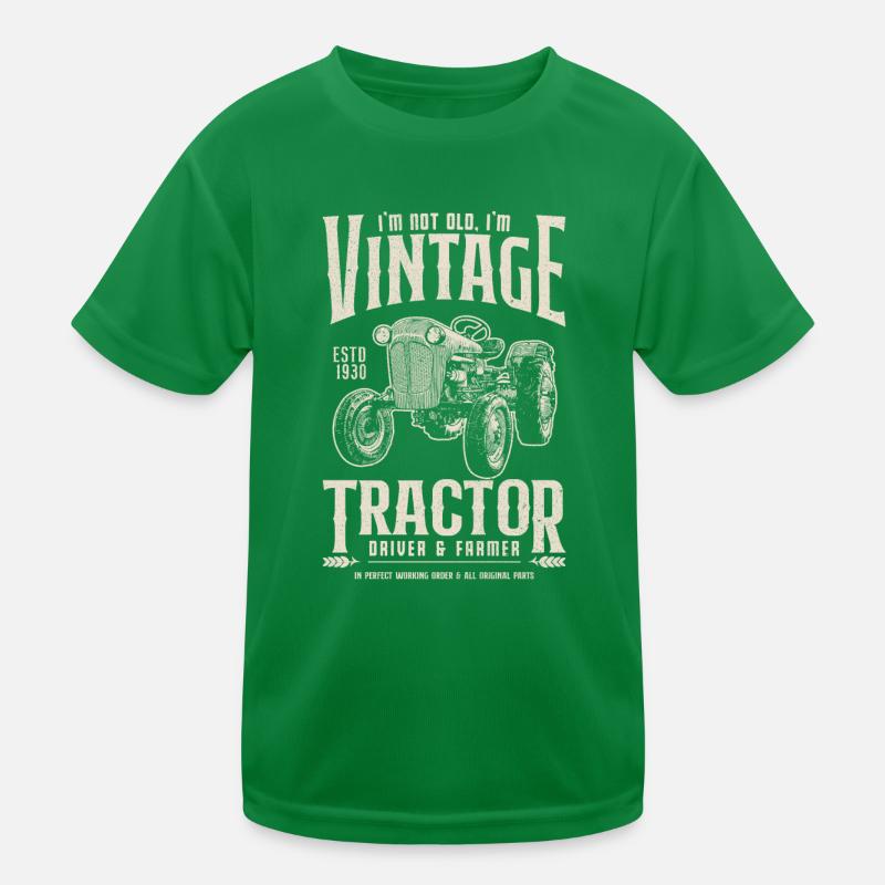 Oldtimer Traktor Bauer Geburtstag Jahrgang 1930 Kinder Funktions-T-Shirt