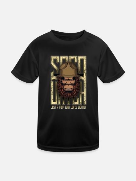 Nur eine Mutter, die Bigfoot Sasquatch liebt - Kinder Funktions-T-Shirt - Schwarz - Vorne