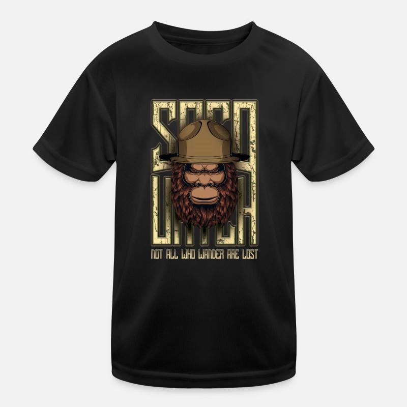 Funny Bigfoot Sasquatch Kids Functional T-Shirt