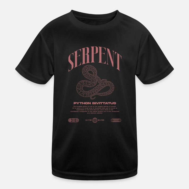 Burmese Python Modern Reptile Keeper Streetwear Kids Functional T-Shirt