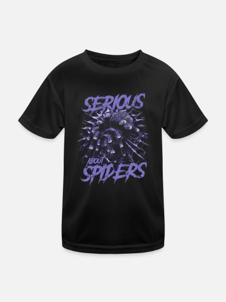 Serious About Spiders Pet Tarantula Owner - Kids Functional T-Shirt - black - Front