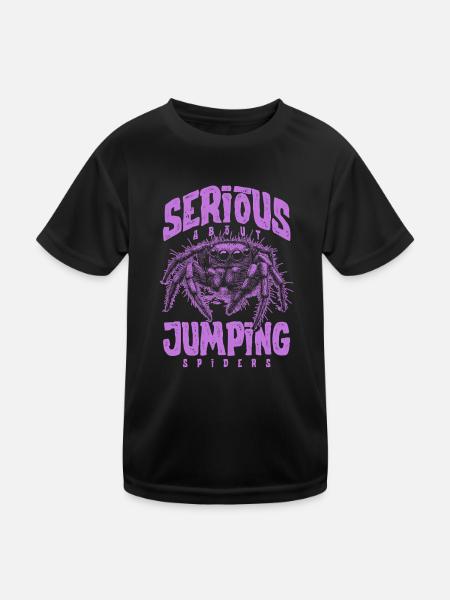 Sérieux au sujet des araignées sauteuses Propriétaire d’une araignée de compagnie - T-shirt sport Enfant - noir - Devant