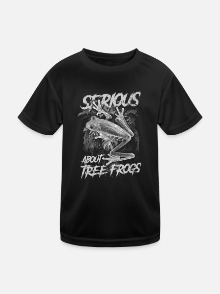 Ernsthaft über Rotaugenlaubfrösche Amphibienhalter - Kinder Funktions-T-Shirt - Schwarz - Vorne