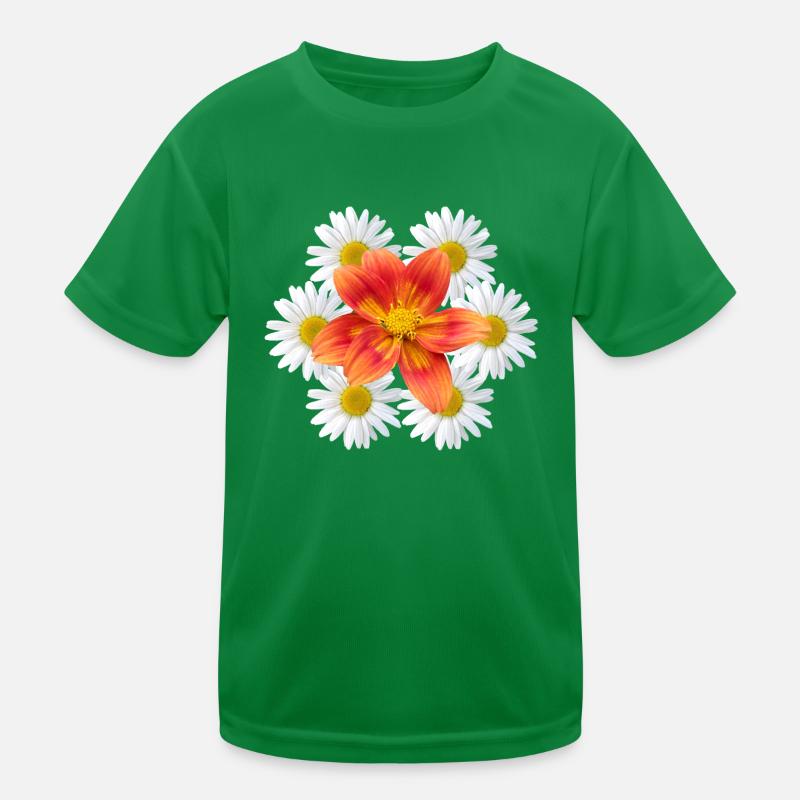 Margeriten mit oranger Blüte Gänseblümchen Blume Kinder Funktions-T-Shirt