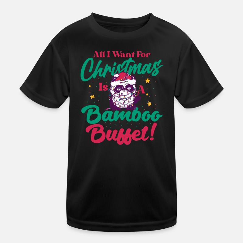 drôle panda Noël matin Vibes T-shirt sport Enfant