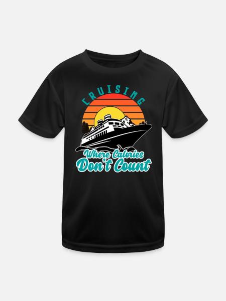 Vacances d’été en bateau de croisière Calories en famille - T-shirt sport Enfant - noir - Devant