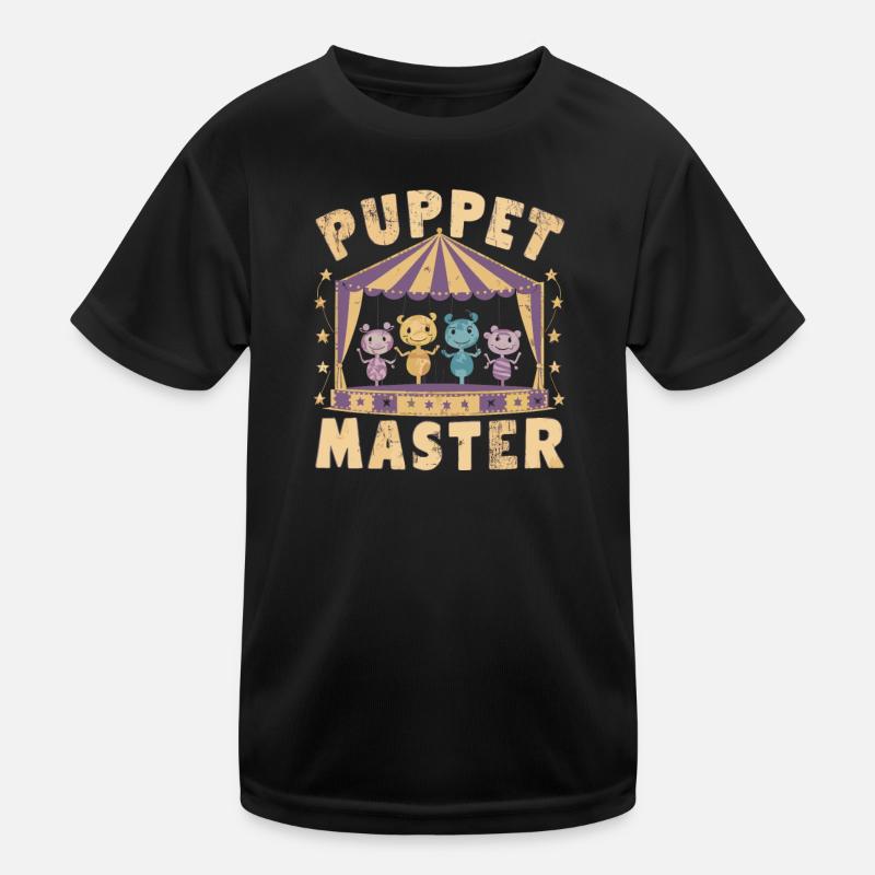Retro Puppet Master Zirkus Thema Kinder Funktions-T-Shirt