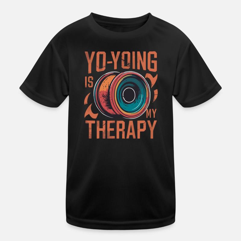 Yo-Yoing Is My Therapy Retro Kids Functional T-Shirt