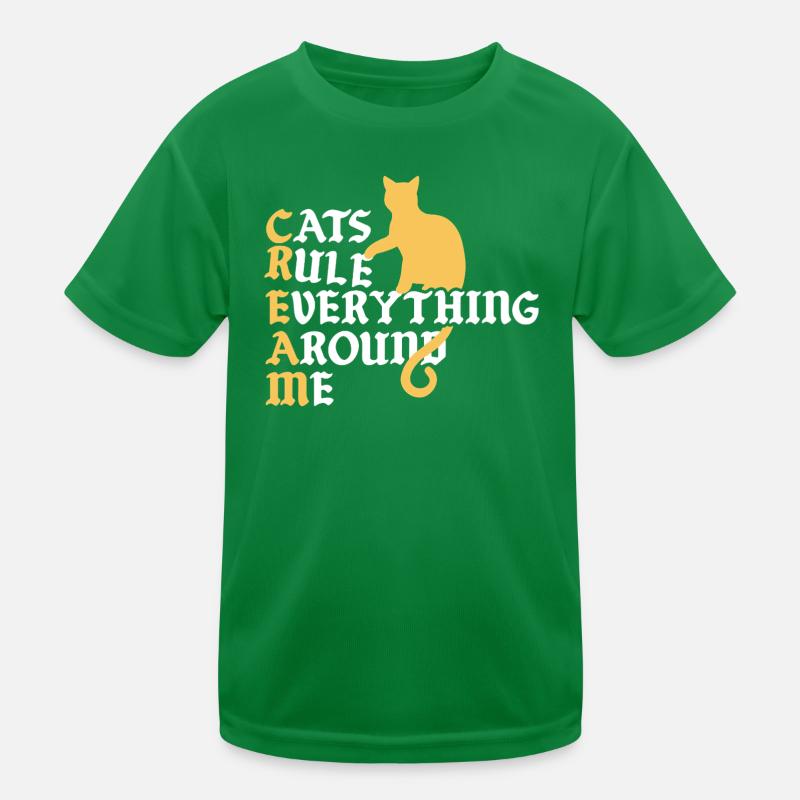 Cats Rule Everything Around Kids Functional T-Shirt