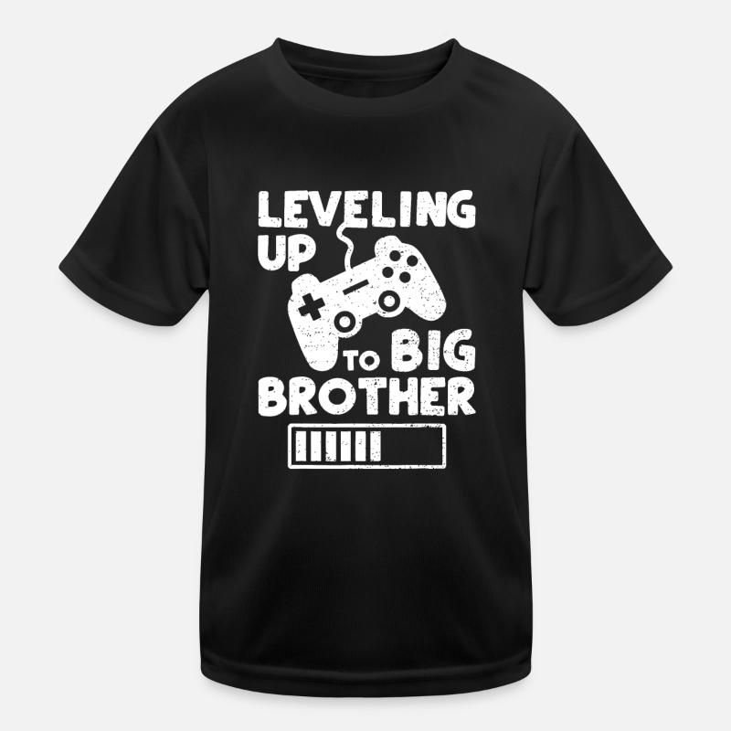 Leveling Up To Big Brother - Siblings Kids Functional T-Shirt
