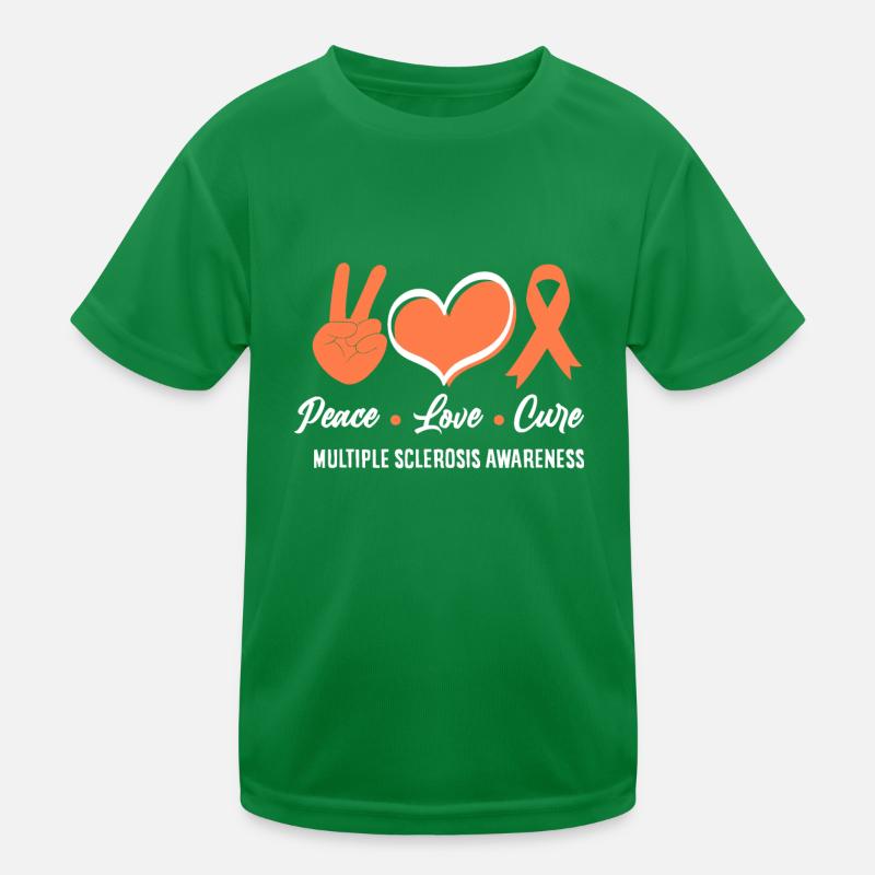 MS Warrior Peace Love Kur Multiple Sklerose Kinder Funktions-T-Shirt