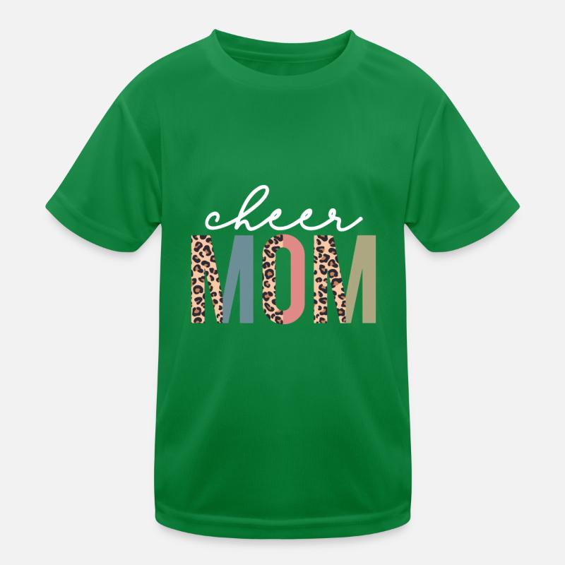 Cheer Mom Leopard Cheerleader Bleached Muttertag Kinder Funktions-T-Shirt